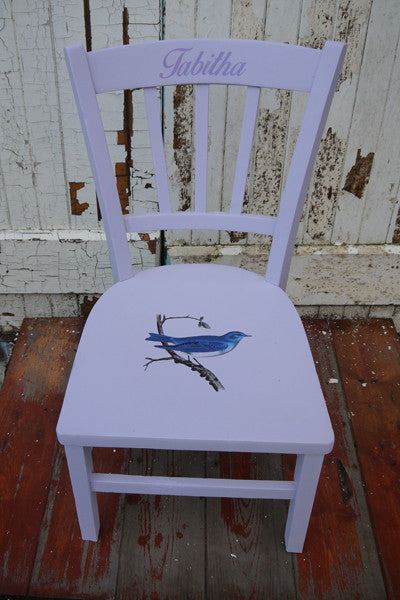 Custom listing for Tom personalised vintage children's name chair in Ecos organic paint