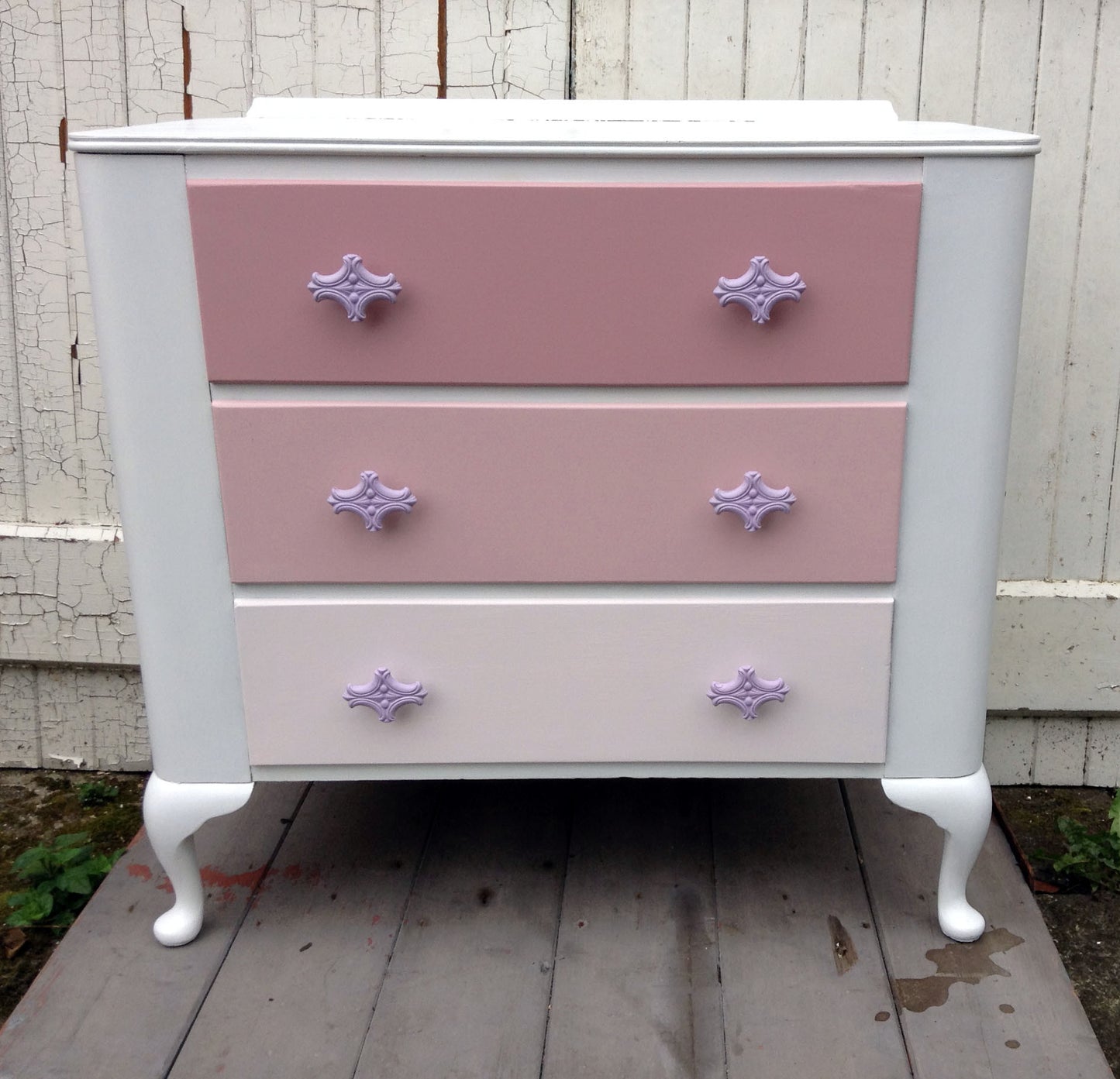 Refurbished hand painted children's bedroom furniture wardrobe and Chest of Drawers by Emily Rose Vintage