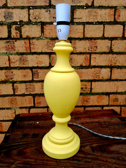Lovely big vintage lamp base painted a sunny yellow