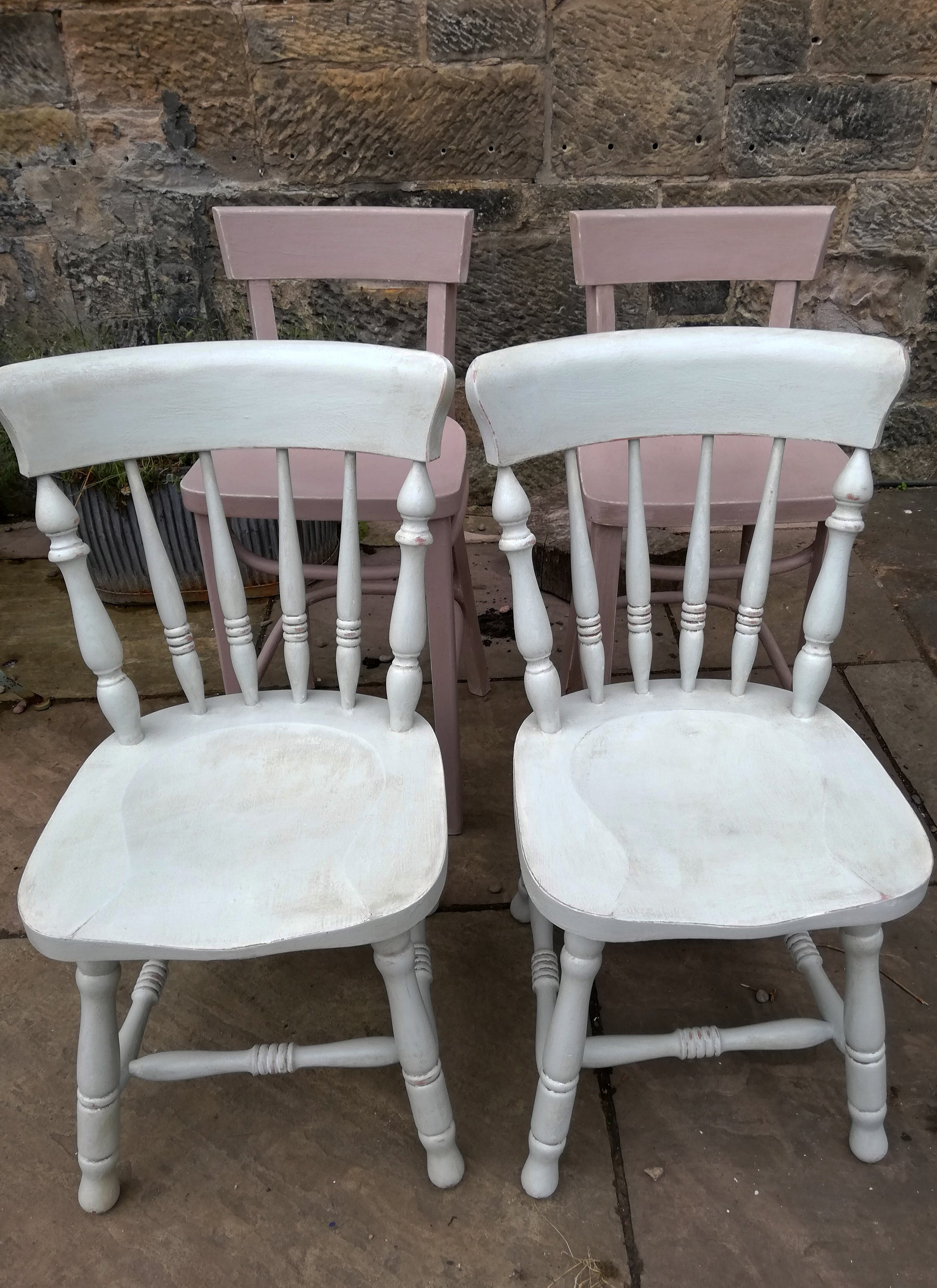 mismatched vintage dining chairs