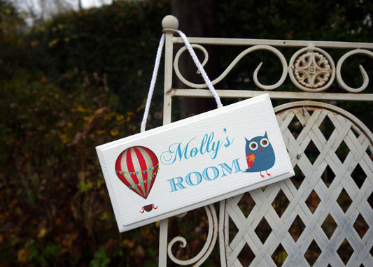 personalised child's wooden door sign