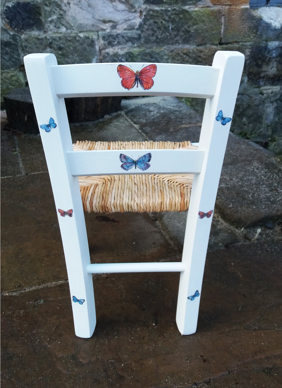 personalised children's chair with butterfly theme