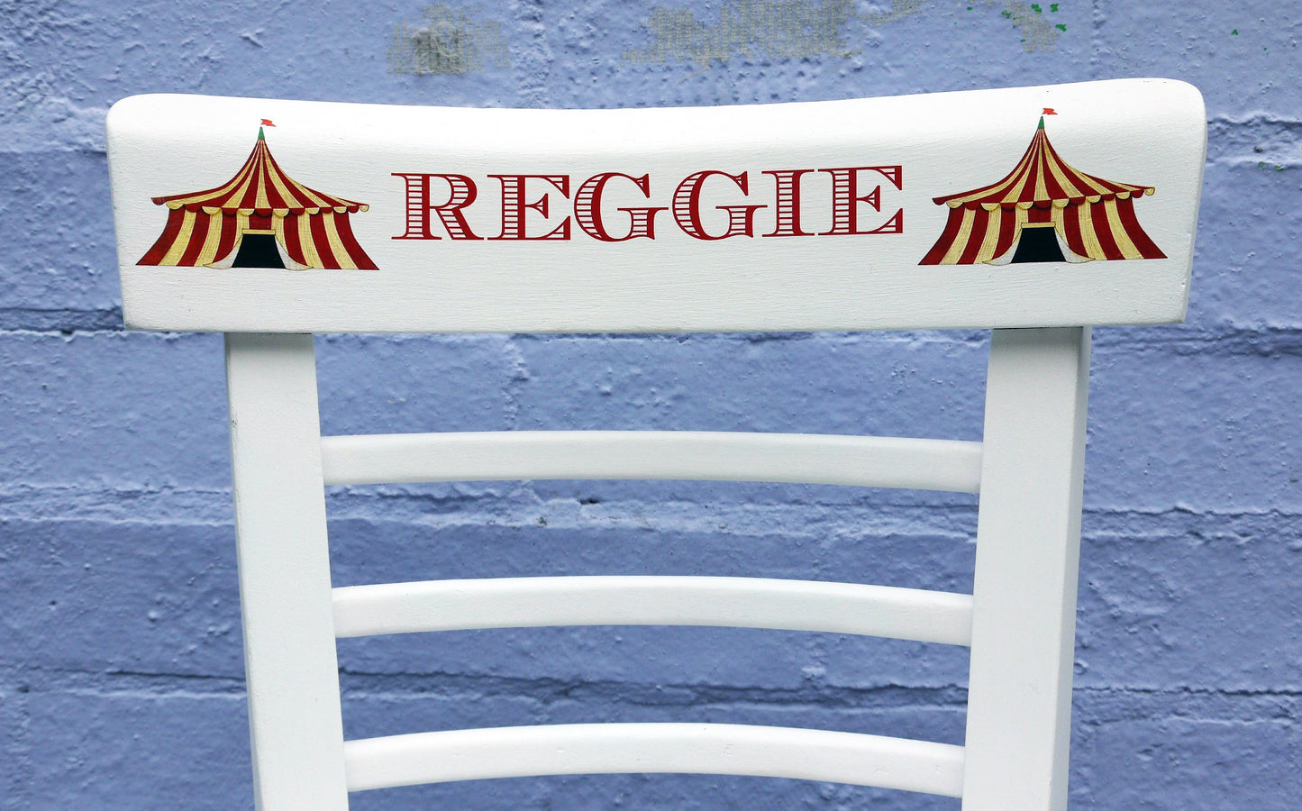 personalised children's name school chairs with circus theme