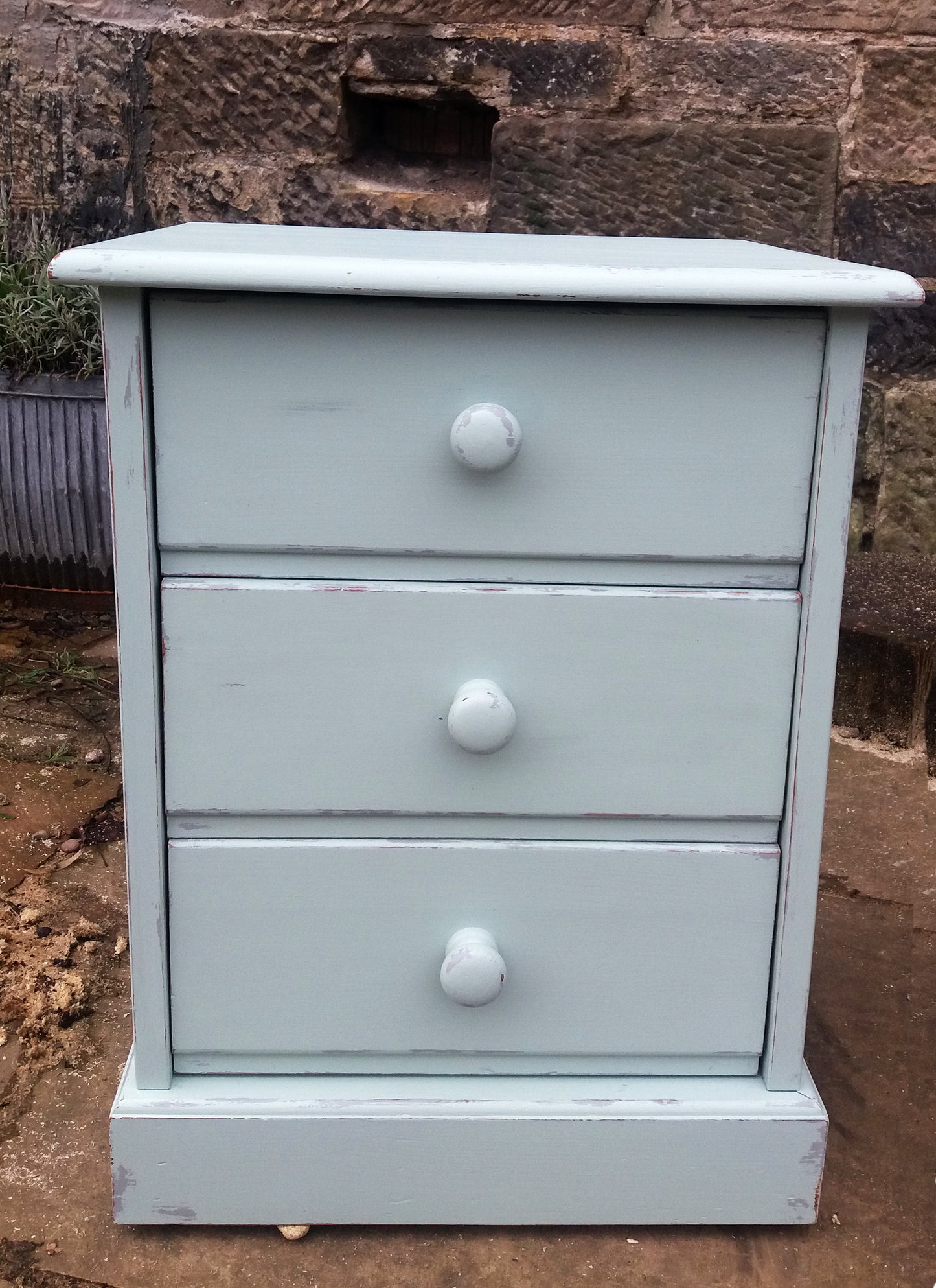 painted bedside table and chest of drawers in Fusion Mineral paint Inglenook