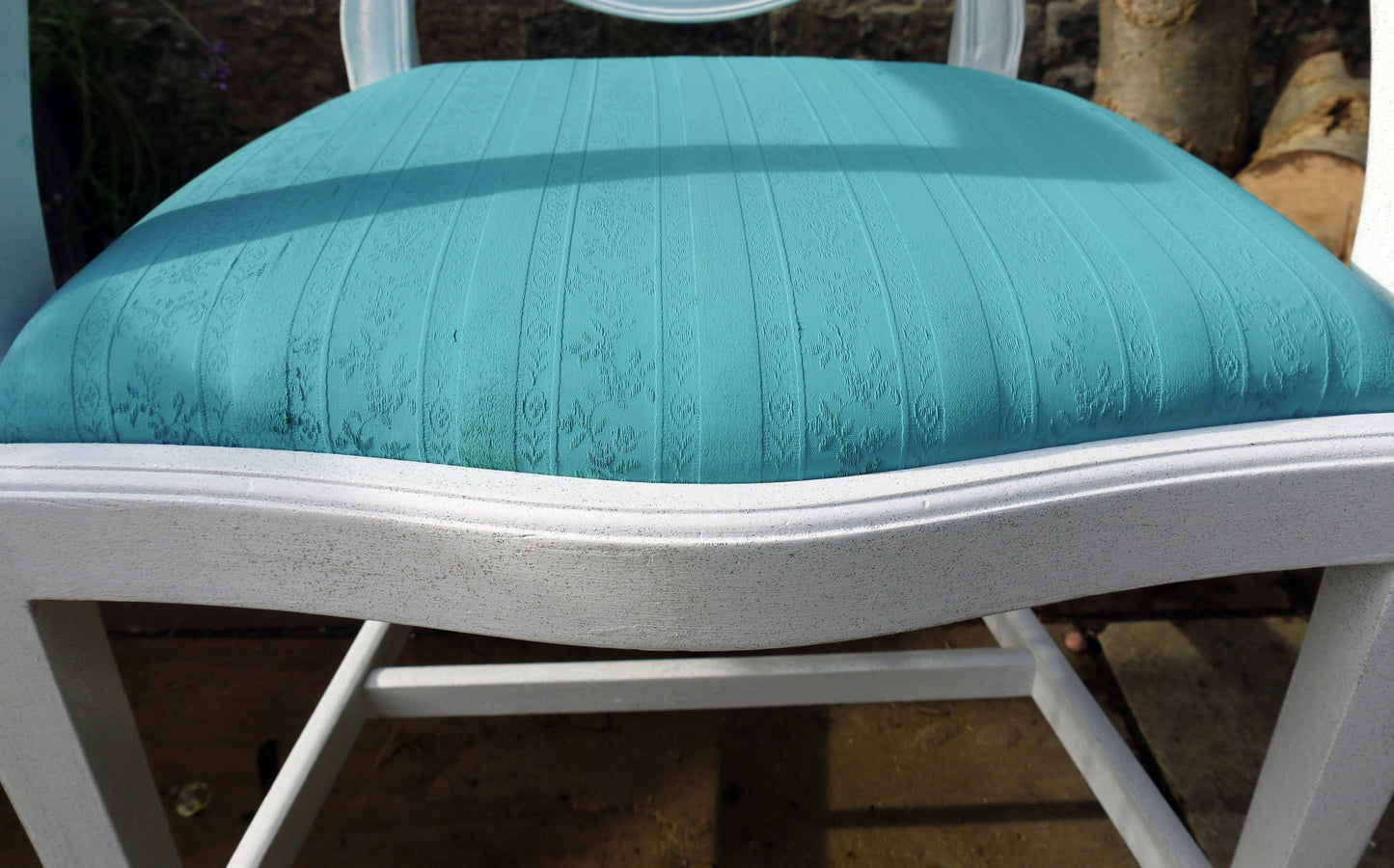 Dressing table chair in Teal and ANNABELL DUKE giltter glaze.