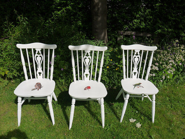 Custom Listing for Gemma 6 x vintage bird decoupage dining chairs
