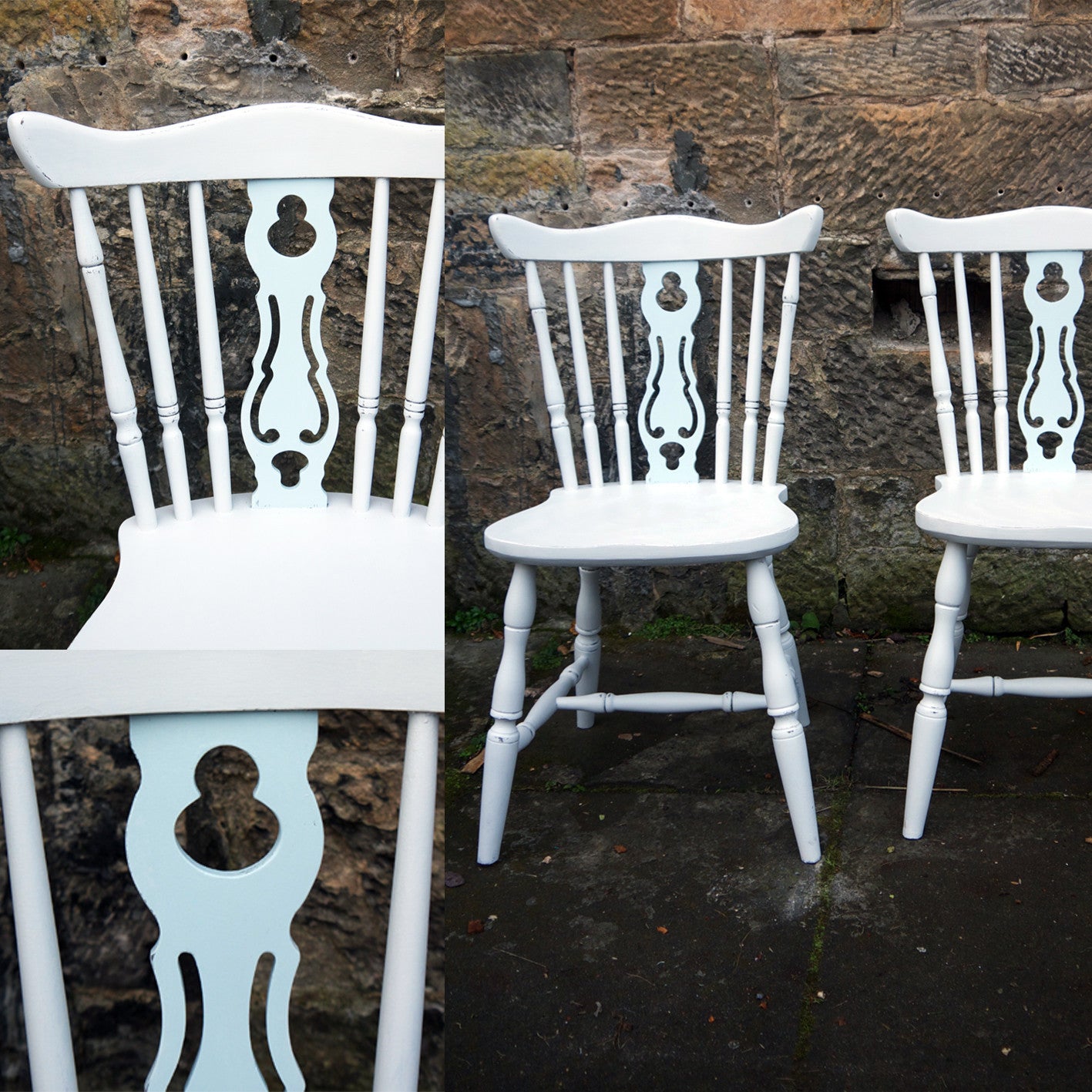 Custom Listing for Elise hand painted vintage farmhouse dining chairs