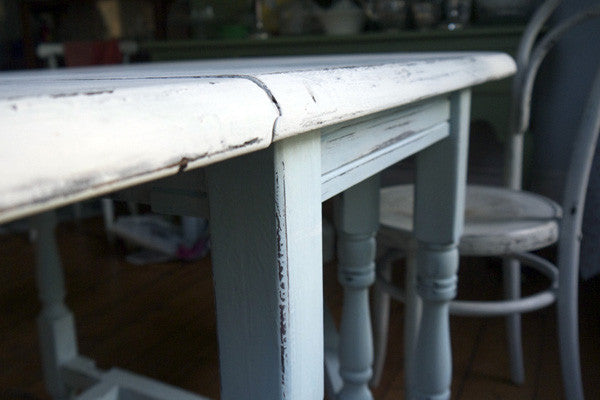 Hand painted shabby chic vintage retro drop leaf dining table