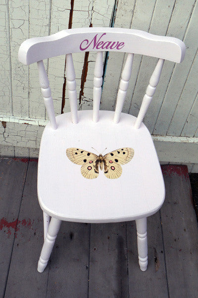 Custom Listing for Emma personalised hand painted vintage childs chair with butterfly design