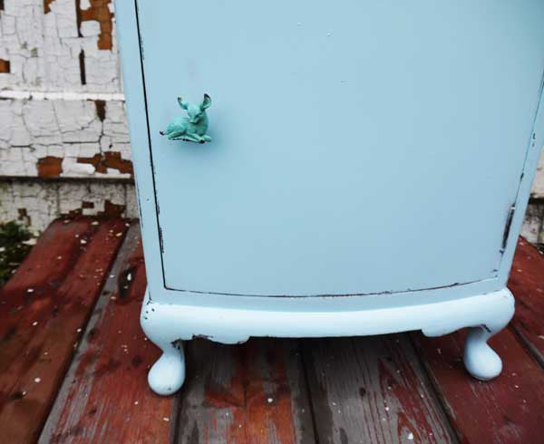 Custom Listing for Claire Vintage shabby chic nightstand bedside cabinet in baby blue by Emily Rose Vintage plus fawn handles