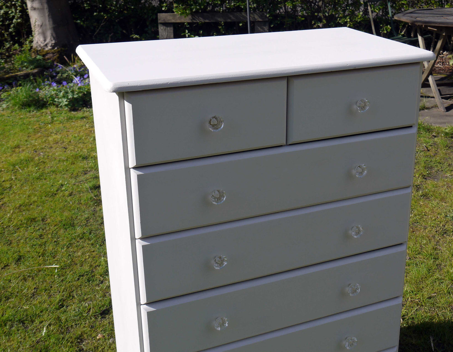 vintage chest of drawers in farrow and ball ammonite 
