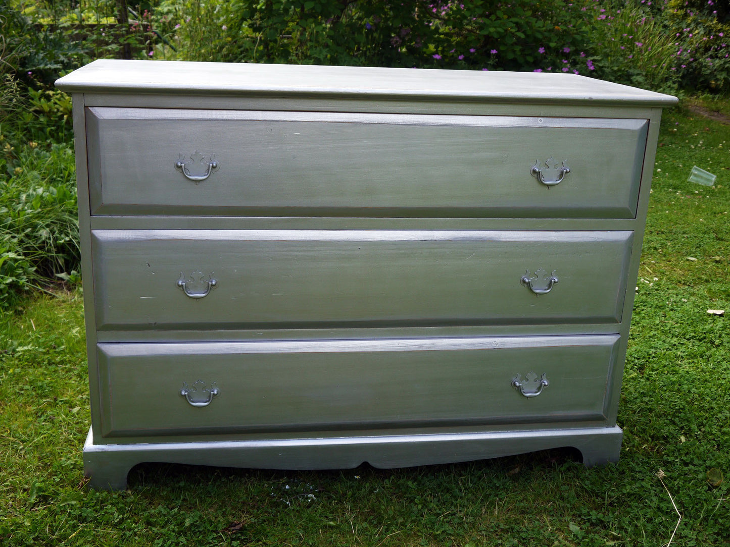 Custom Listing for Samantha hand painted dressing table in Miss Mustard Seed Milk Paint Arabesque and chest of drawers