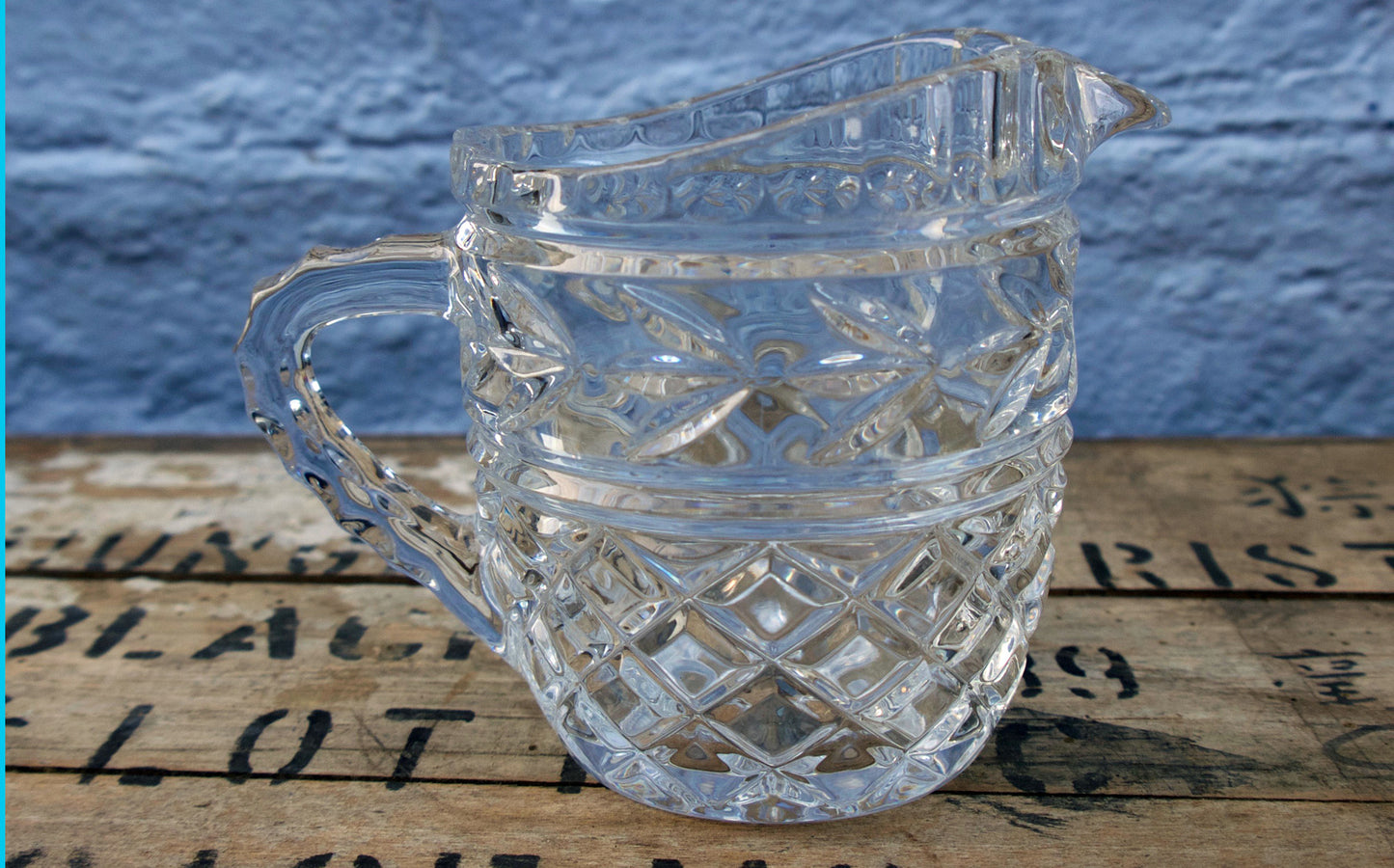 Vintage cut glass milk jug