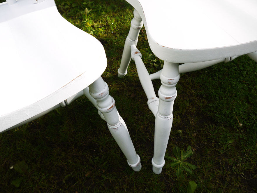 Custom Listing for Marcia 2 x shabby chic dining chairs in Fusion mineral paint White