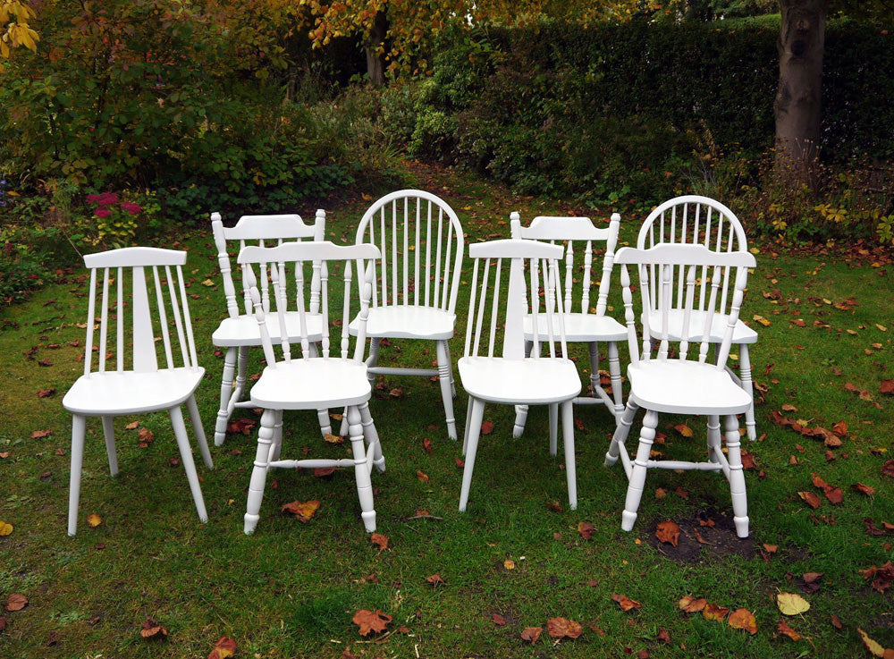 Custom listing for Emma 8 mismatch vintage dining chairs in Farrow and Ball