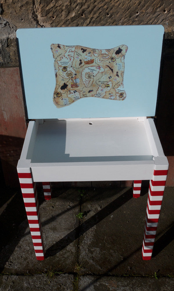 personalised bespoke child's vintage school desk with pirate theme