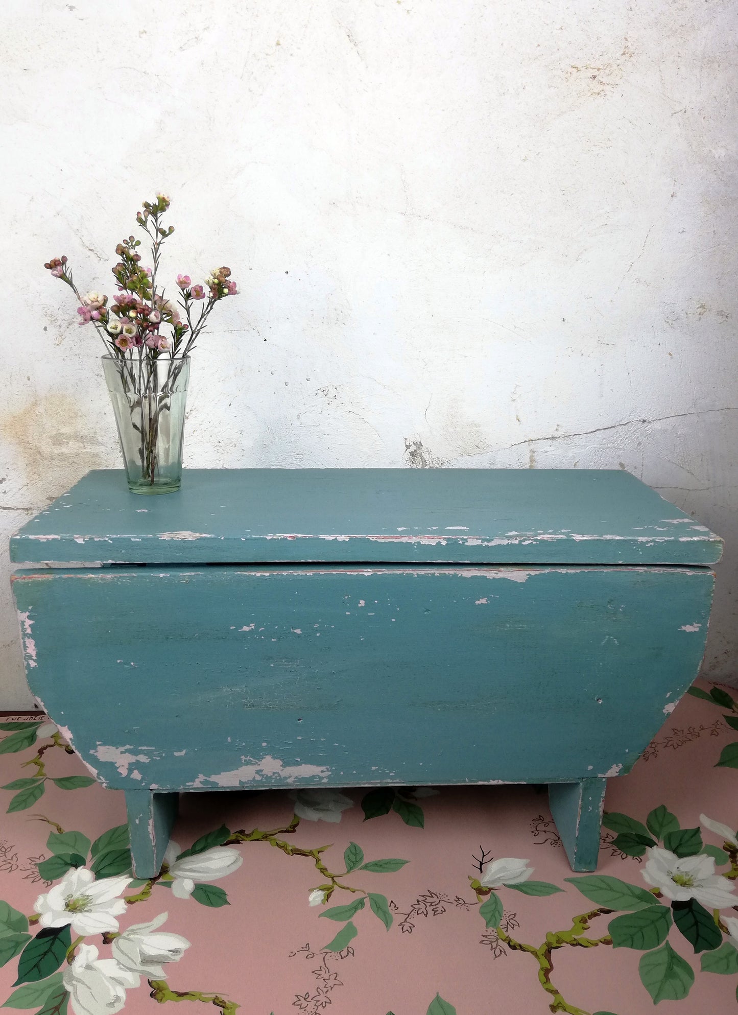 Reserved for caroline jackson vintage lidded step stool hand painted in miss mustard seed milk paint